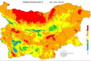 НИМХ предупреждава за екстремален риск от пожари в 20 области