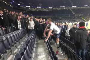 Футболист на "Тотнъм" опита да бие фен на трибуните