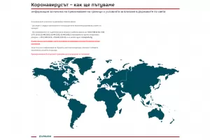МВнР представя с интерактивна карта условията за пътуване в чужбина