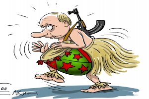 Известният руски карикатурист Сергей Йолкин който в рисунките си не