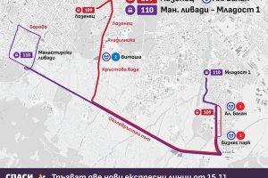 В градския транспорт на София от утре – 15 ноември
