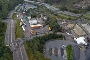 Шведска магистрала рухна заради свлачище