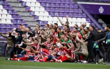 Новите шампиони на Испания ликуват на стадиона във Валядолид, след като с победата си изпратиха домакините в Сегунда дивисион.