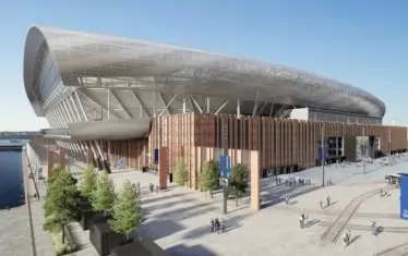 Така трябва да изглеждa новият стадион на "Евъртън" (компютърна графика).